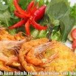 cách làm bánh tôm chiên ăn với bánh ướt